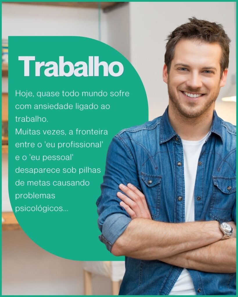 Terapia online: apaz de jaqueta azul sorrindo, representando o equilíbrio emocional e a saúde mental no trabalho